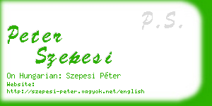 peter szepesi business card